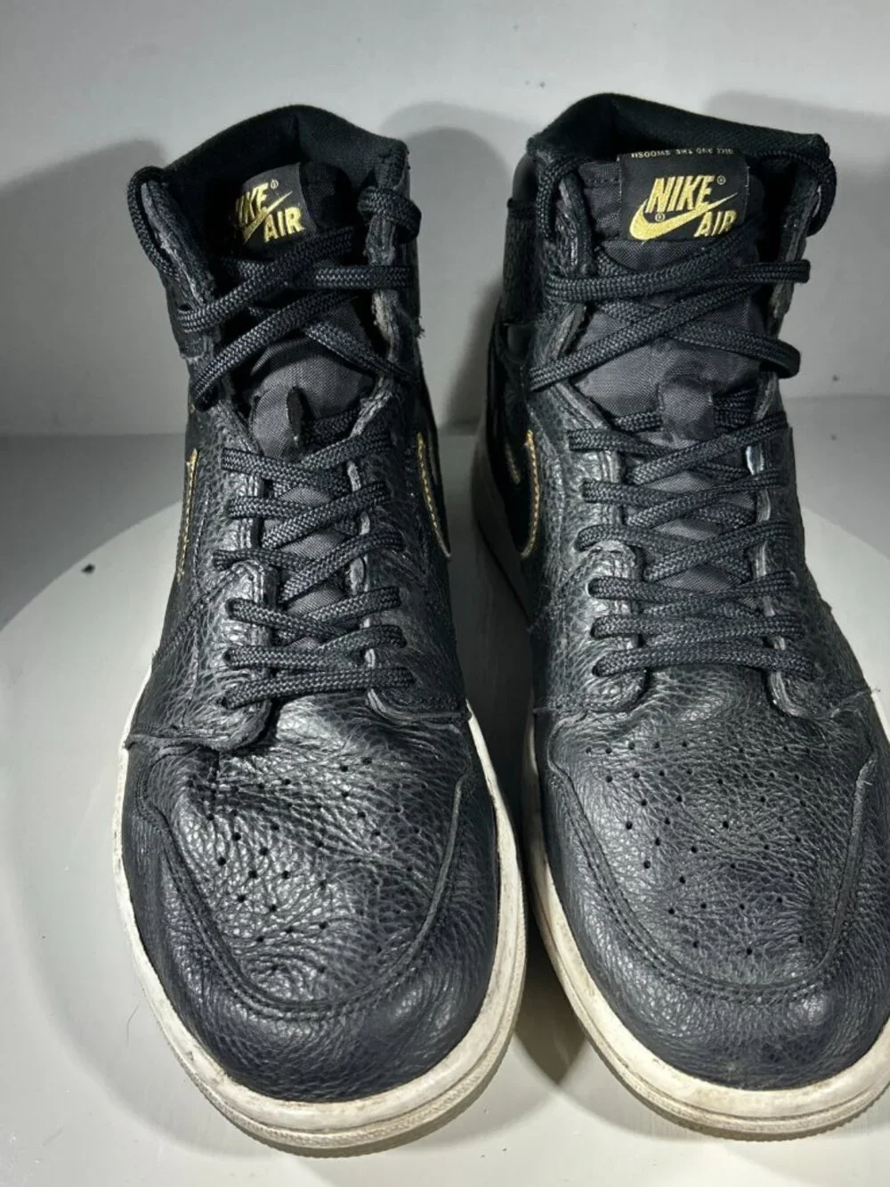 Nike Air Jordan 1 City Of Flight Mens Shoes Size 10 Black Gold Sneakers Retro OG